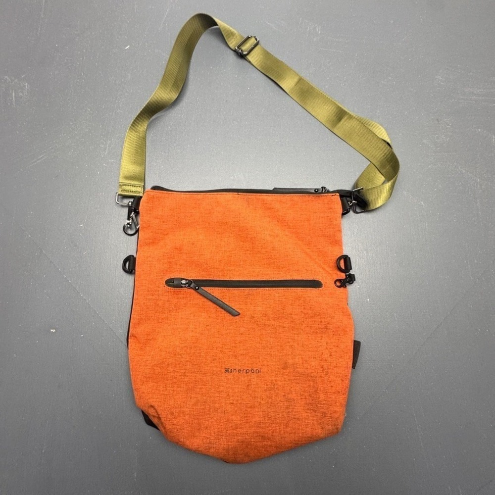 Sherpani Orange Crossbody Bag with Olive Strap